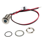 RS PRO Blue Panel Mount Indicator, 21.6 → 26.4V dc, 10mm Mounting Hole Size, Lead Wires Termination, IP67