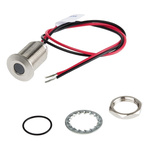 RS PRO White Panel Mount Indicator, 1.8 → 3.3V dc, 10mm Mounting Hole Size, Lead Wires Termination, IP67