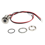RS PRO White Panel Mount Indicator, 21.6 → 26.4V dc, 10mm Mounting Hole Size, Lead Wires Termination, IP67