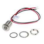 RS PRO Blue Panel Mount Indicator, 1.8 → 3.3V dc, 10mm Mounting Hole Size, Lead Wires Termination, IP67