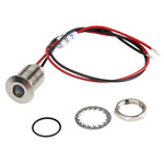 RS PRO White Panel Mount Indicator, 1.8 → 3.3V dc, 10mm Mounting Hole Size, Lead Wires Termination, IP67
