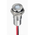 RS PRO White Panel Mount Indicator, 1.8 → 3.3V dc, 6mm Mounting Hole Size, Lead Wires Termination, IP67