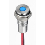 RS PRO Blue Panel Mount Indicator, 10.8 → 13.2V dc, 6mm Mounting Hole Size, Lead Wires Termination, IP67