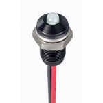 RS PRO White Panel Mount Indicator, 1.8 → 3.3V dc, 6mm Mounting Hole Size, Lead Wires Termination, IP67