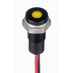 RS PRO Yellow Panel Mount Indicator, 1.8 → 3.3V dc, 6mm Mounting Hole Size, Lead Wires Termination, IP67