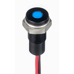 RS PRO Blue Panel Mount Indicator, 1.8 → 3.3V dc, 6mm Mounting Hole Size, Lead Wires Termination, IP67