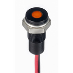 RS PRO Orange Panel Mount Indicator, 1.8 → 3.3V dc, 6mm Mounting Hole Size, Lead Wires Termination, IP67