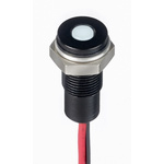 RS PRO White Panel Mount Indicator, 10.8 → 13.2V dc, 6mm Mounting Hole Size, Lead Wires Termination, IP67
