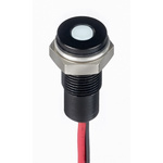 RS PRO White Panel Mount Indicator, 21.6 → 26.4V dc, 6mm Mounting Hole Size, Lead Wires Termination, IP67