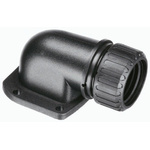 Adaptaflex 90° Panel Mounting Flange Cable Conduit Fitting, Black 32mm nominal size