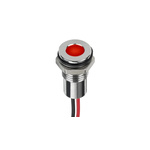 RS PRO Red Panel Mount Indicator, 28V dc, 8mm Mounting Hole Size, Lead Wires Termination, IP67