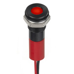 RS PRO Red Panel Mount Indicator, 24V dc, 8mm Mounting Hole Size, Lead Wires Termination, IP67
