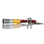 RS PRO Yellow Panel Mount Indicator, 24V dc, 8mm Mounting Hole Size, Lead Wires Termination, IP67