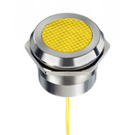 RS PRO Yellow Panel Mount Indicator, 12 → 24V ac/dc, 30mm Mounting Hole Size, Lead Wires Termination, IP67, IP69K