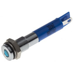 RS PRO Blue Panel Mount Indicator, 24V dc, 6mm Mounting Hole Size, Solder Tab Termination, IP67
