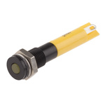 RS PRO Yellow Panel Mount Indicator, 24V dc, 6mm Mounting Hole Size, Solder Tab Termination, IP67