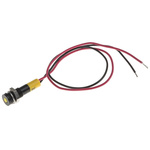 RS PRO Yellow Panel Mount Indicator, 24V dc, 6mm Mounting Hole Size, Lead Wires Termination, IP67