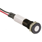RS PRO White Panel Mount Indicator, 24V dc, 8mm Mounting Hole Size, Lead Wires Termination, IP67
