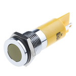 RS PRO Yellow Panel Mount Indicator, 24V dc, 14mm Mounting Hole Size, Solder Tab Termination, IP67