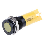 RS PRO Yellow Panel Mount Indicator, 220V ac, 14mm Mounting Hole Size, Solder Tab Termination, IP67