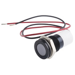RS PRO White Panel Mount Indicator, 24V dc, 14mm Mounting Hole Size, Lead Wires Termination, IP67