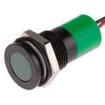 RS PRO Green Panel Mount Indicator, 220V ac, 14mm Mounting Hole Size, Lead Wires Termination, IP67