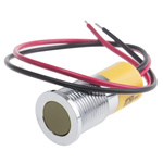 RS PRO Yellow Panel Mount Indicator, 6 → 36V dc, 14mm Mounting Hole Size, Lead Wires Termination, IP67