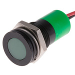 RS PRO Green Panel Mount Indicator, 6 → 36V dc, 14mm Mounting Hole Size, Lead Wires Termination, IP67