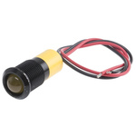 RS PRO Yellow Panel Mount Indicator, 24V dc, 14mm Mounting Hole Size, Lead Wires Termination, IP67