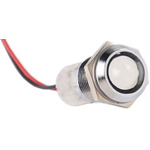 RS PRO White Panel Mount Indicator, 110V ac, 14mm Mounting Hole Size, Lead Wires Termination, IP67