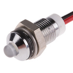 RS PRO White Panel Mount Indicator, 2V dc, 6mm Mounting Hole Size, Lead Wires Termination, IP67