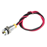 RS PRO Yellow Panel Mount Indicator, 2V dc, 6mm Mounting Hole Size, Lead Wires Termination, IP67