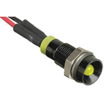 RS PRO Yellow Panel Mount Indicator, 2V dc, 6mm Mounting Hole Size, Lead Wires Termination, IP67