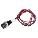 RS PRO White Panel Mount Indicator, 12V dc, 6mm Mounting Hole Size, Lead Wires Termination, IP67