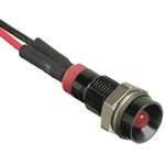 RS PRO Red Panel Mount Indicator, 24V dc, 6mm Mounting Hole Size, Lead Wires Termination, IP67