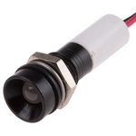 RS PRO White Panel Mount Indicator, 24V dc, 8mm Mounting Hole Size, Lead Wires Termination, IP67