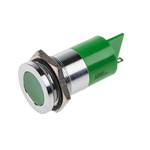 RS PRO Green Panel Mount Indicator, 110V dc, 22mm Mounting Hole Size, IP67