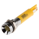 RS PRO Yellow Panel Mount Indicator, 220V ac, 8mm Mounting Hole Size, IP67