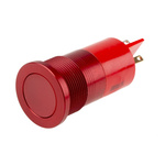 RS PRO Red Panel Mount Indicator, 28V, 22mm Mounting Hole Size, Faston, Solder Lug Termination, IP67