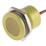 RS PRO Yellow Panel Mount Indicator, 12V, 22mm Mounting Hole Size, Lead Wires Termination, IP67