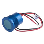 RS PRO Blue Panel Mount Indicator, 12V, 22mm Mounting Hole Size, Lead Wires Termination, IP67