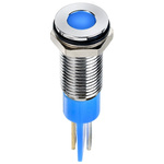 RS PRO Blue Panel Mount Indicator, 6V dc, 8mm Mounting Hole Size, Faston, Solder Lug Termination, IP67