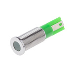 RS PRO Green Panel Mount Indicator, 12V dc, 8mm Mounting Hole Size, Faston, Solder Lug Termination, IP67