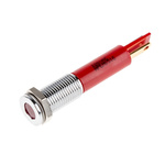 RS PRO Red Panel Mount Indicator, 220V ac, 8mm Mounting Hole Size, Faston, Solder Lug Termination, IP67