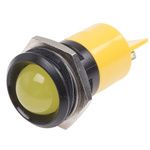 RS PRO Yellow Panel Mount Indicator, 22mm Mounting Hole Size, Solder Tab Termination
