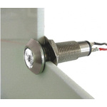 Marl White Panel Mount Indicator, 12 → 28V, 8.1mm Mounting Hole Size, Solder Tab Termination, IP67