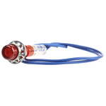 CAMDENBOSS Red Panel Mount Indicator, 125V, 6.4mm Mounting Hole Size, Lead Wires Termination