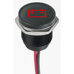 APEM Red Panel Mount Indicator, 12V dc, 16mm Mounting Hole Size, Lead Wires Termination, IP67