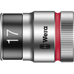 Wera 17mm Hex Socket With 1/2 in Drive , Length 37 mm