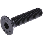 RS PRO Black Steel Hex Socket Countersunk Screw, DIN 7991, M6 x 12mm